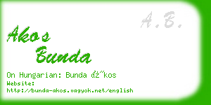 akos bunda business card